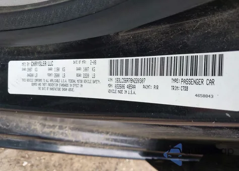 2008 Dodge Avenger Sxt z USA, uszkodzony, nr VIN 1B3LC56R78N220307